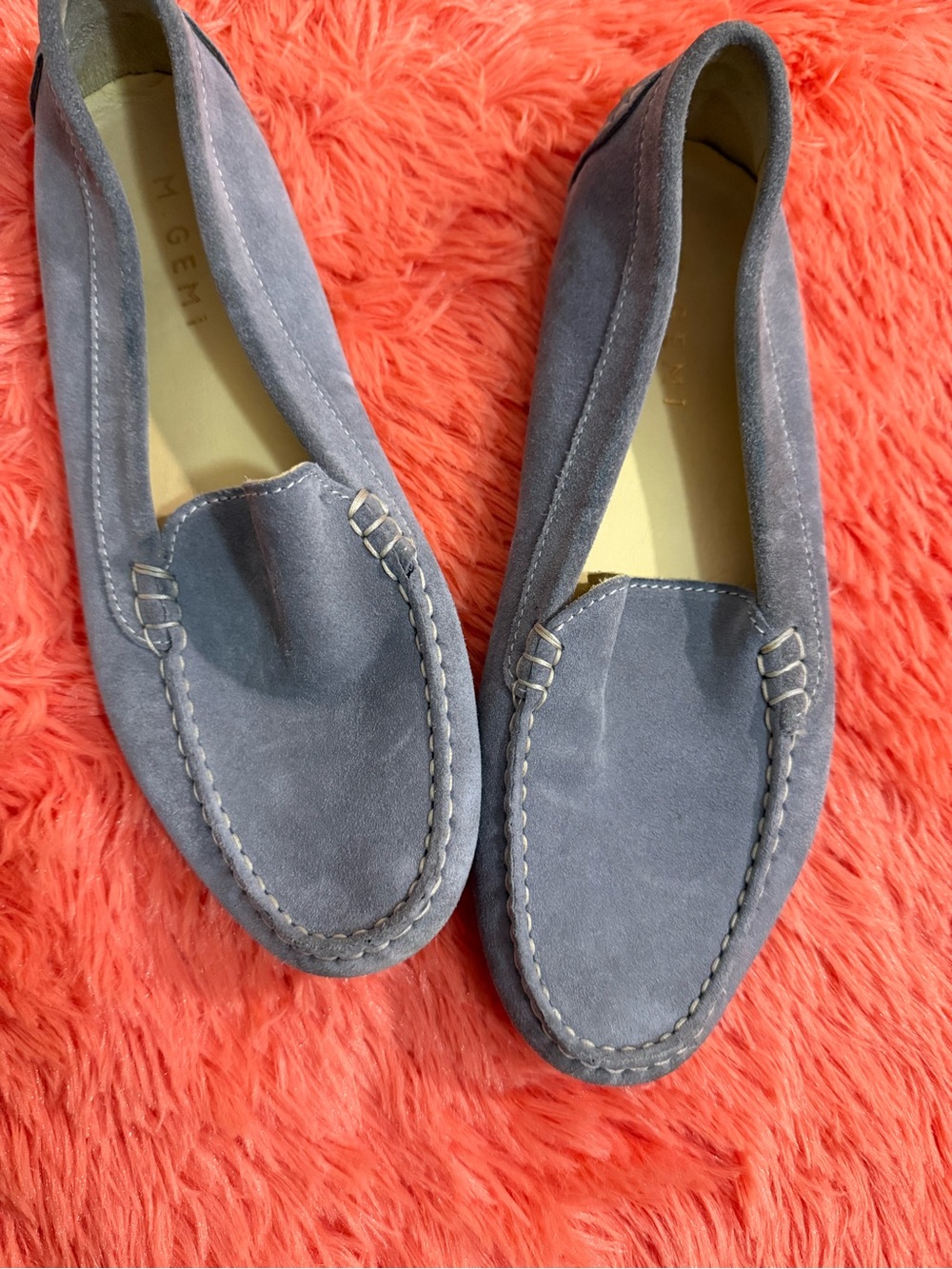 M. Gemi Slate Blue Suede Moccasins